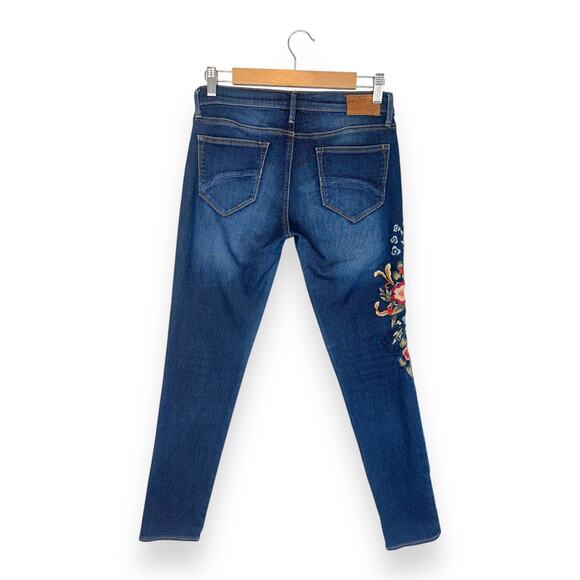 Driftwood Women's Marilyn Flower Embroidered Jeans Size 26 Dark Wash Skinny Jean - Picture 3 of 9